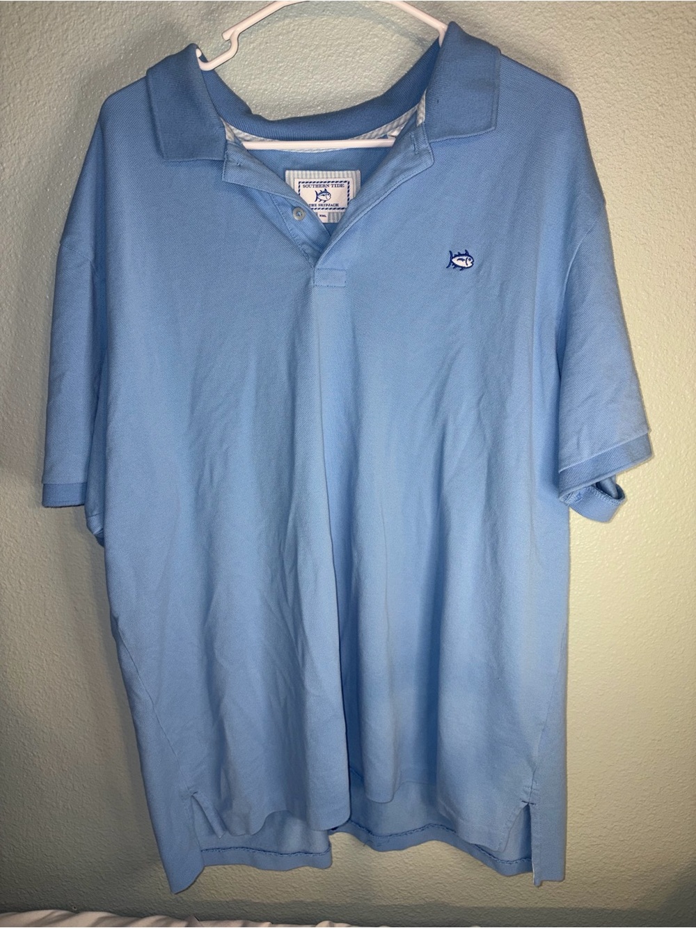 Southern Tide Light Blue Polo with Embroidered Fish Logo - Picture 2 of 5